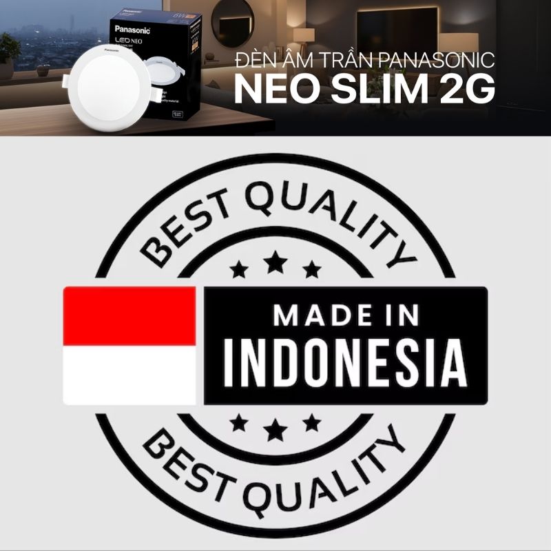 Đèn LED Âm Trần Panasonic Neo Slim 2G NNP72376A 9W | 3 Chế Độ Màu